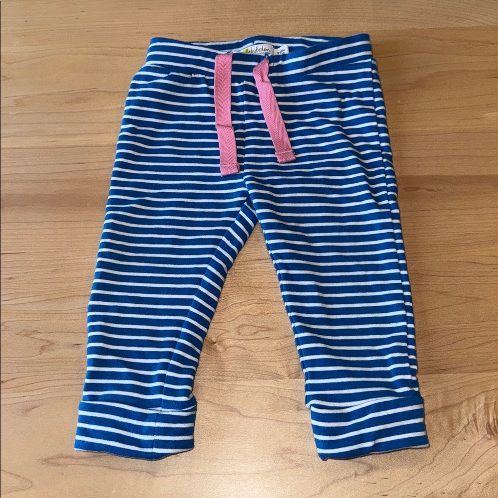 Mini Boden Spring Flowers Top with Striped Pants size 9-12 months. - Picture 5 of 7